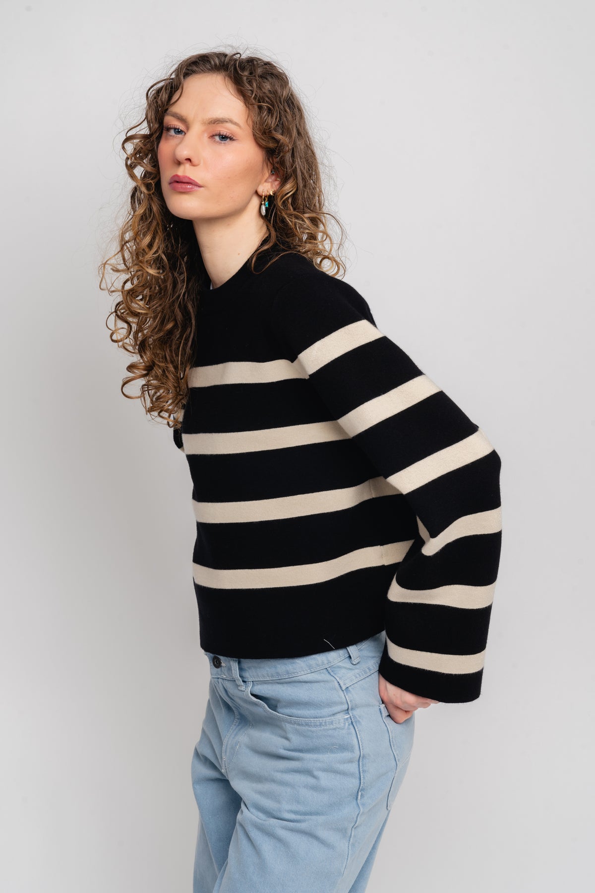 Ginnette East Pullover Stp - Black/Sand