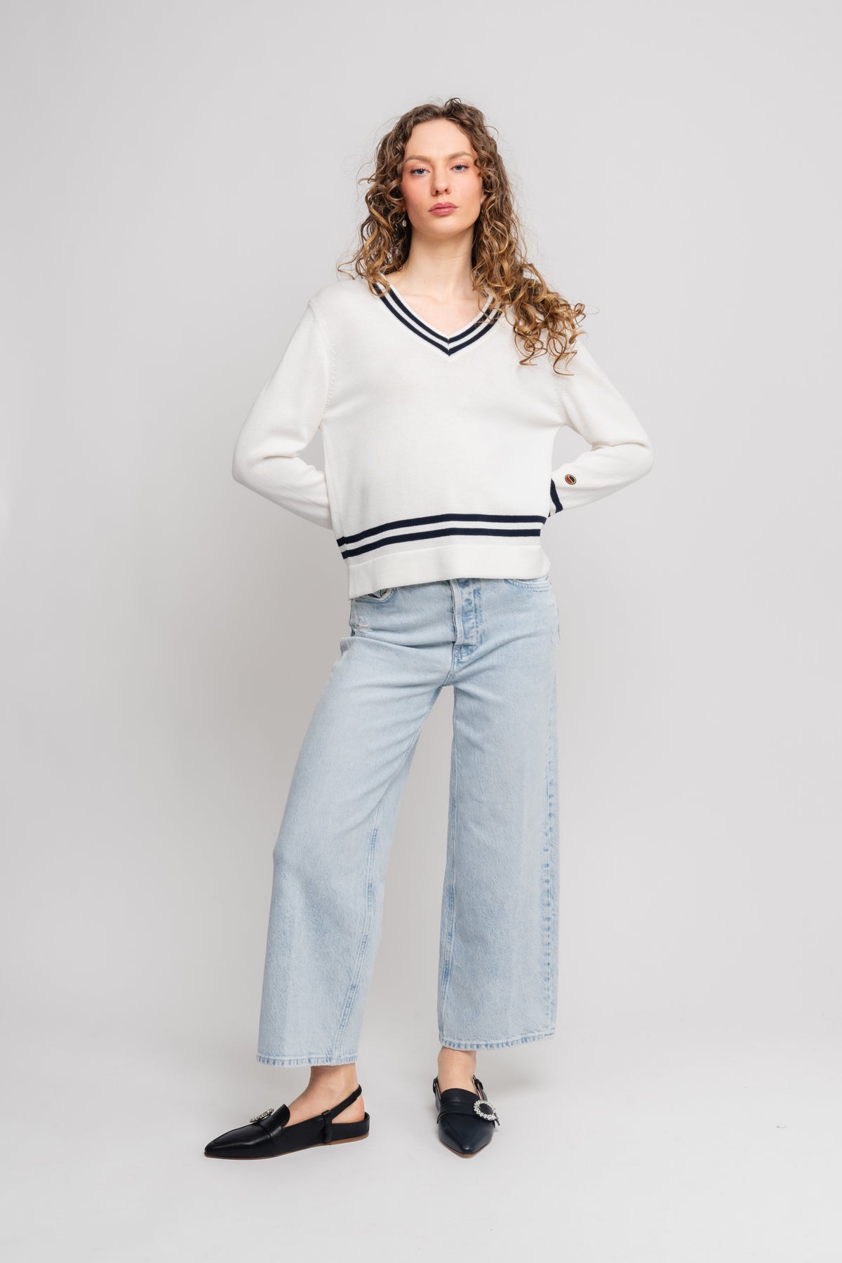 Tova Sweater - Ecru/Marine