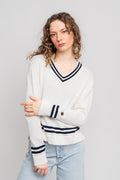 Tova Sweater - Ecru/Marine