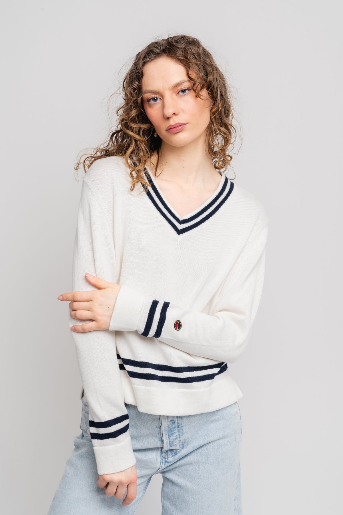 Tova Sweater - Ecru/Marine