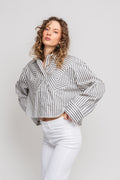 Striped Cutline Shirt - Silver Filigree Grey Comb