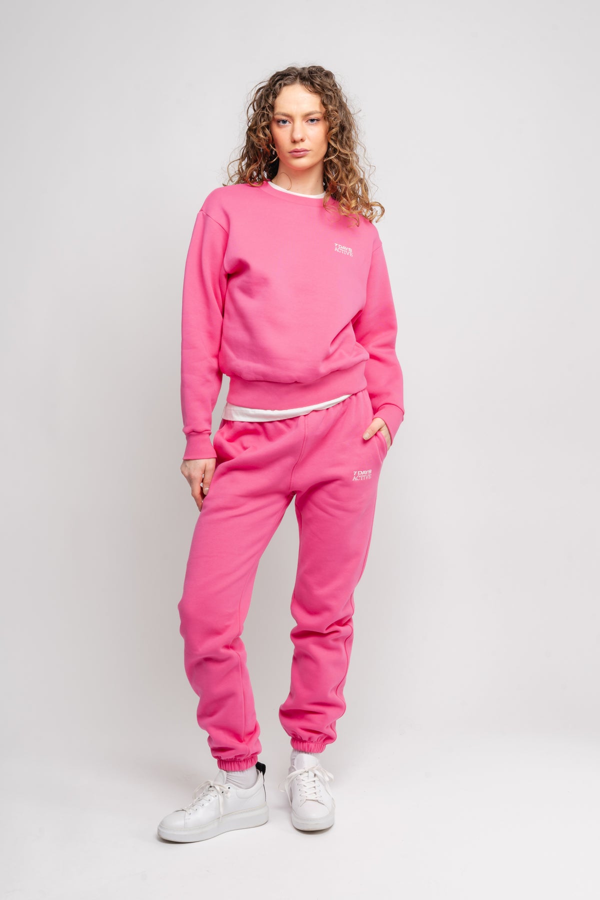Organic Fitted Crewneck - Sangria Sunset