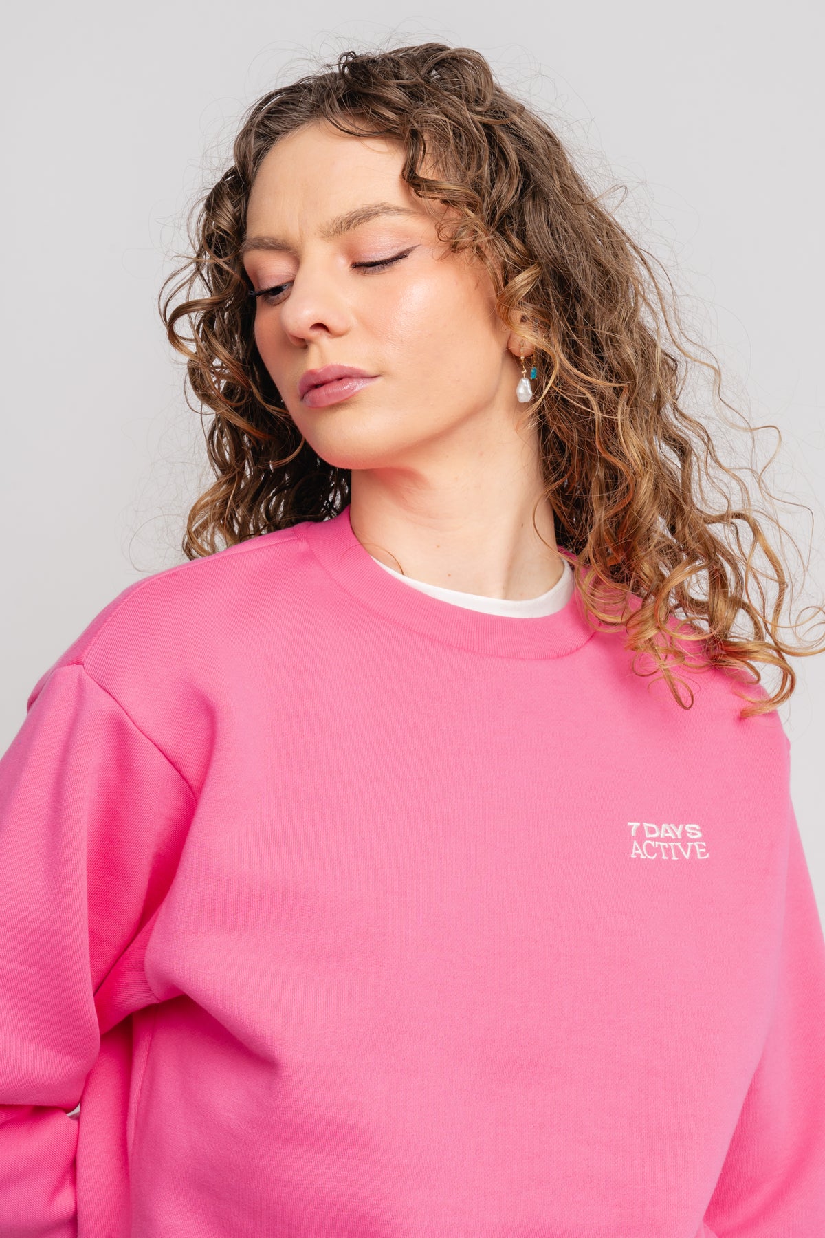 Organic Fitted Crewneck - Sangria Sunset