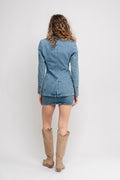 Fitted Denim Blazer - Bering Sea