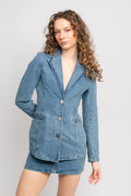 Fitted Denim Blazer - Bering Sea