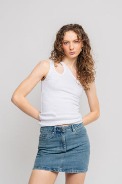 Jersey One-Shoulder Top - Bright White