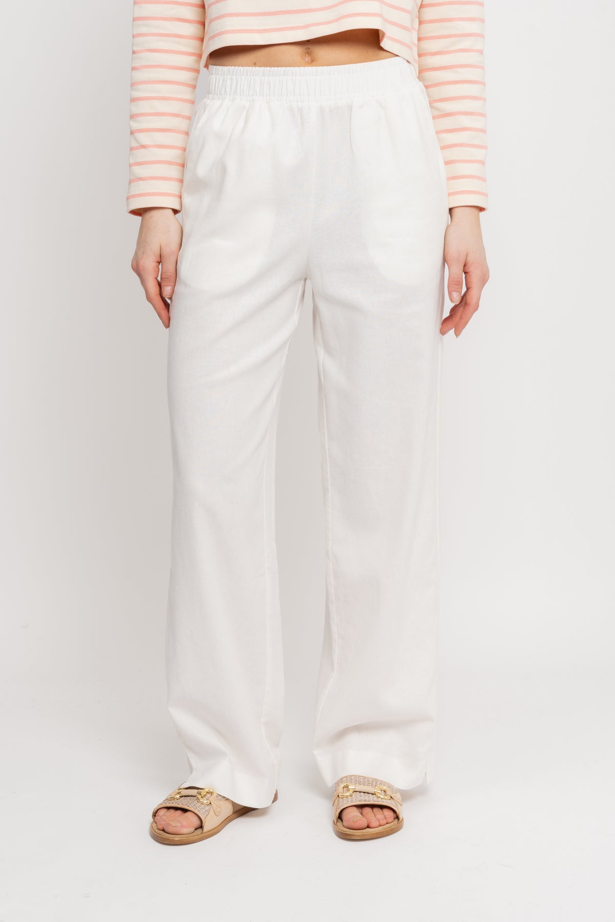 Flaxy Hmw Linen Pant - Star White