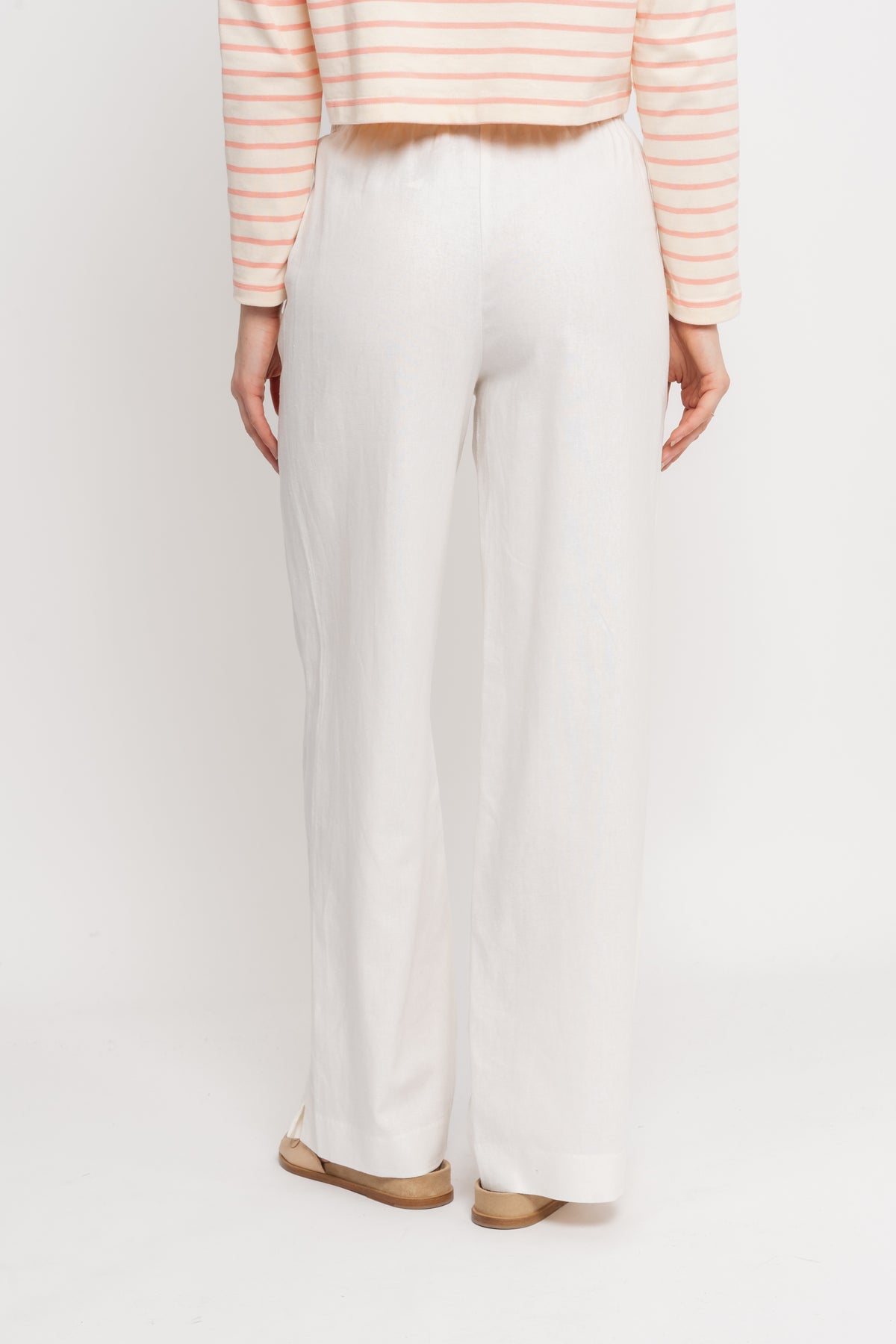 Flaxy Hmw Linen Pant - Star White