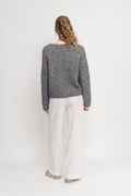 Gabella Ls Pullover Knit - Light Grey Melange