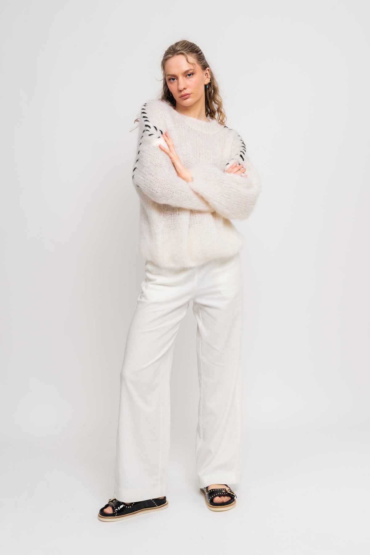 Catia Mohair Stitch Pullover - Vit