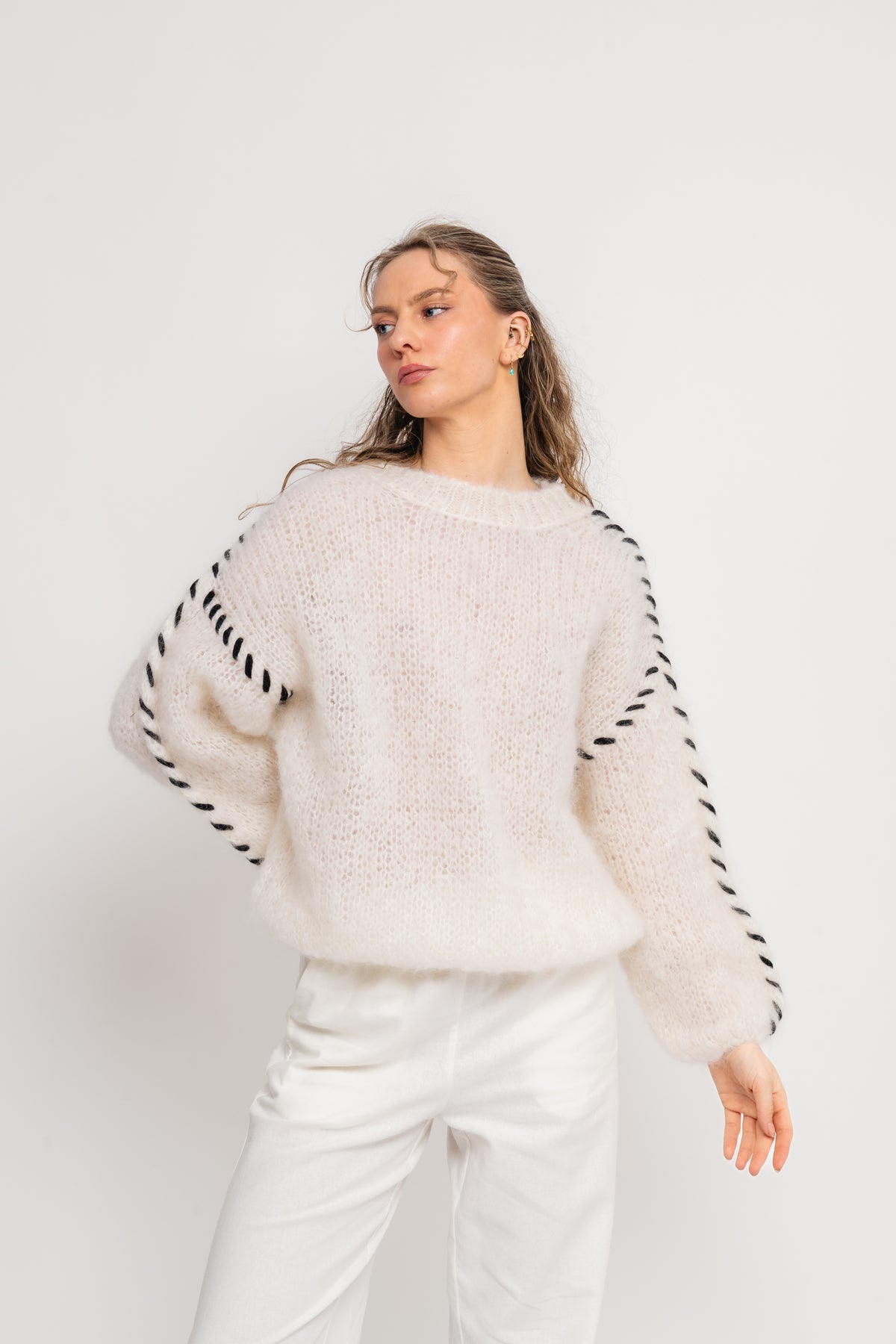 Catia Mohair Stitch Pullover - Vit