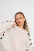 Catia Mohair Stitch Pullover - Vit