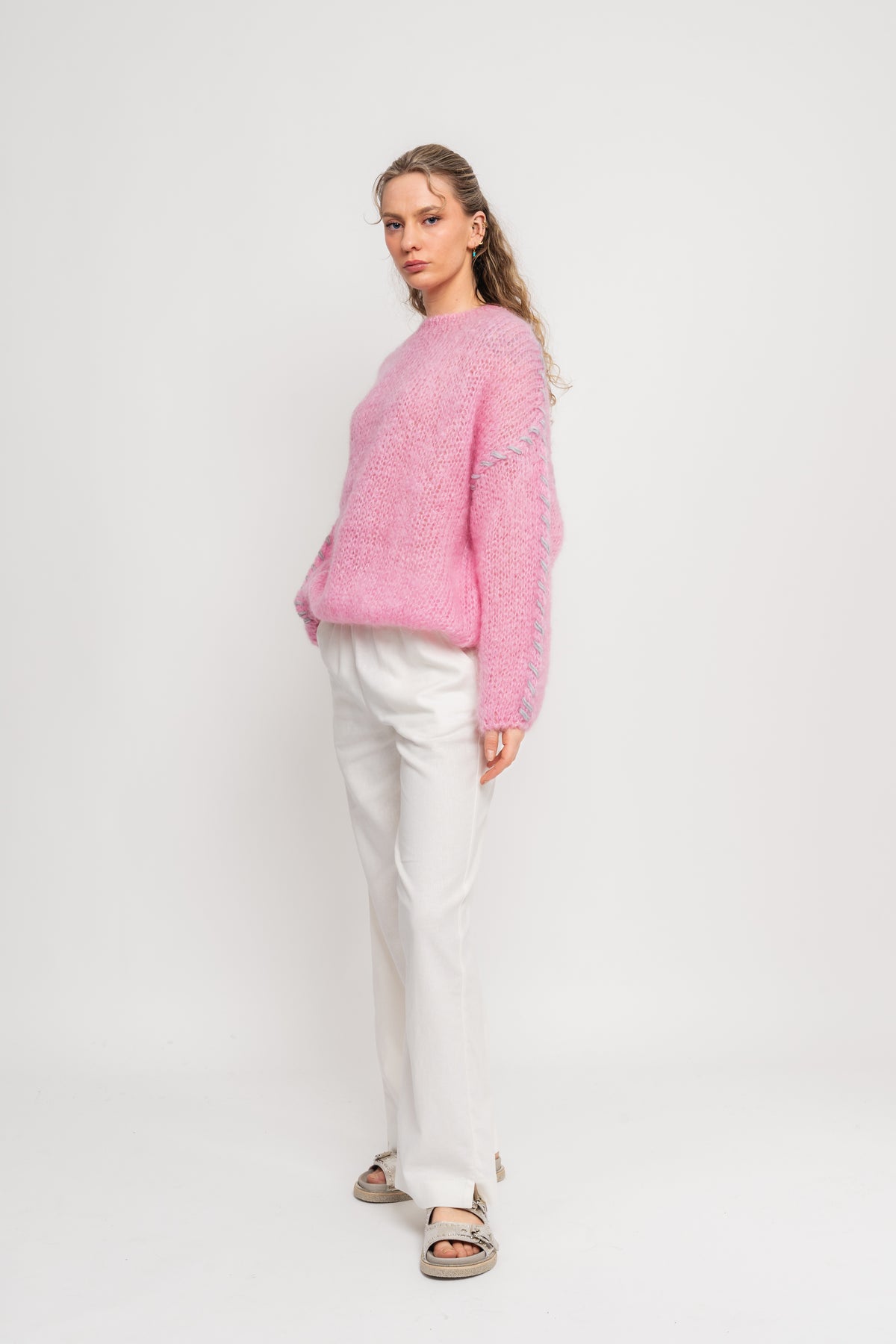 Catia Mohair Stitch Pullover - Soft Berry
