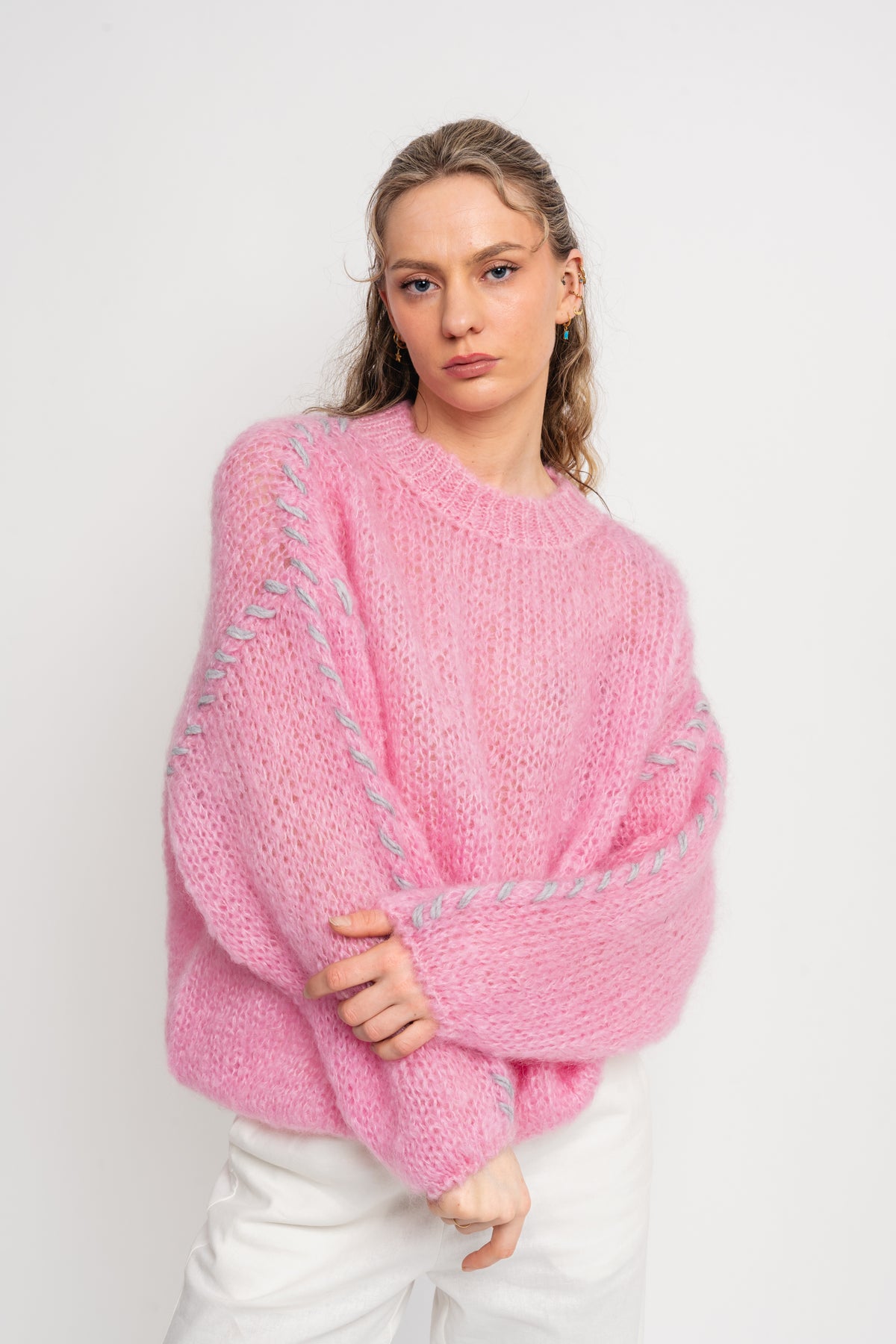 Catia Mohair Stitch Pullover - Soft Berry
