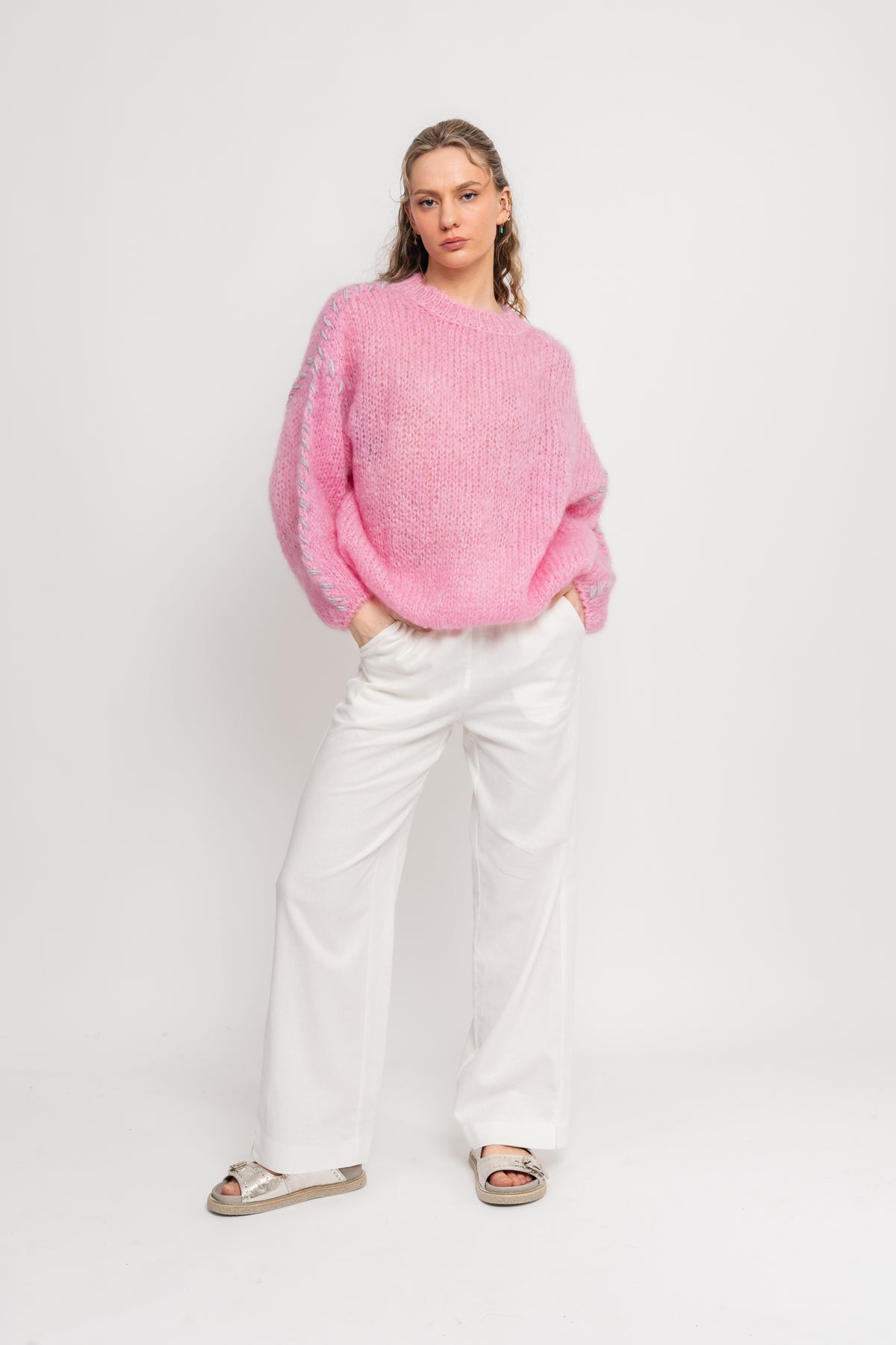 Catia Mohair Stitch Pullover - Soft Berry