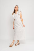 Hillie Ss Ankle Linen Dress B - Snow White