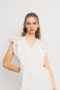 Hillie Ss Ankle Linen Dress B - Snow White
