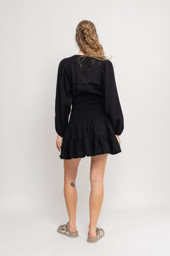 Martine Linen Dress - Black