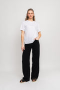 Terina Organic Small Logo Tee - White/V Tulle