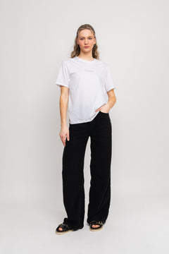 Terina Organic Small Logo Tee - White/V Tulle