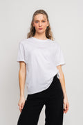 Terina Organic Small Logo Tee - White/V Tulle