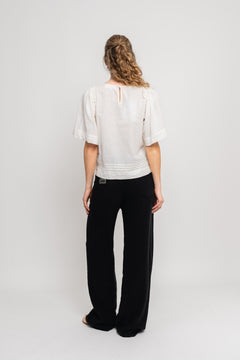 Hillie 2/4 Linen Top B - Snow White