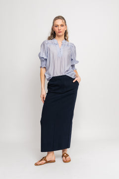 SamiCC Stripe SS Shirt - Pale Blue