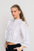 LaceyCC Frill Shirt - White