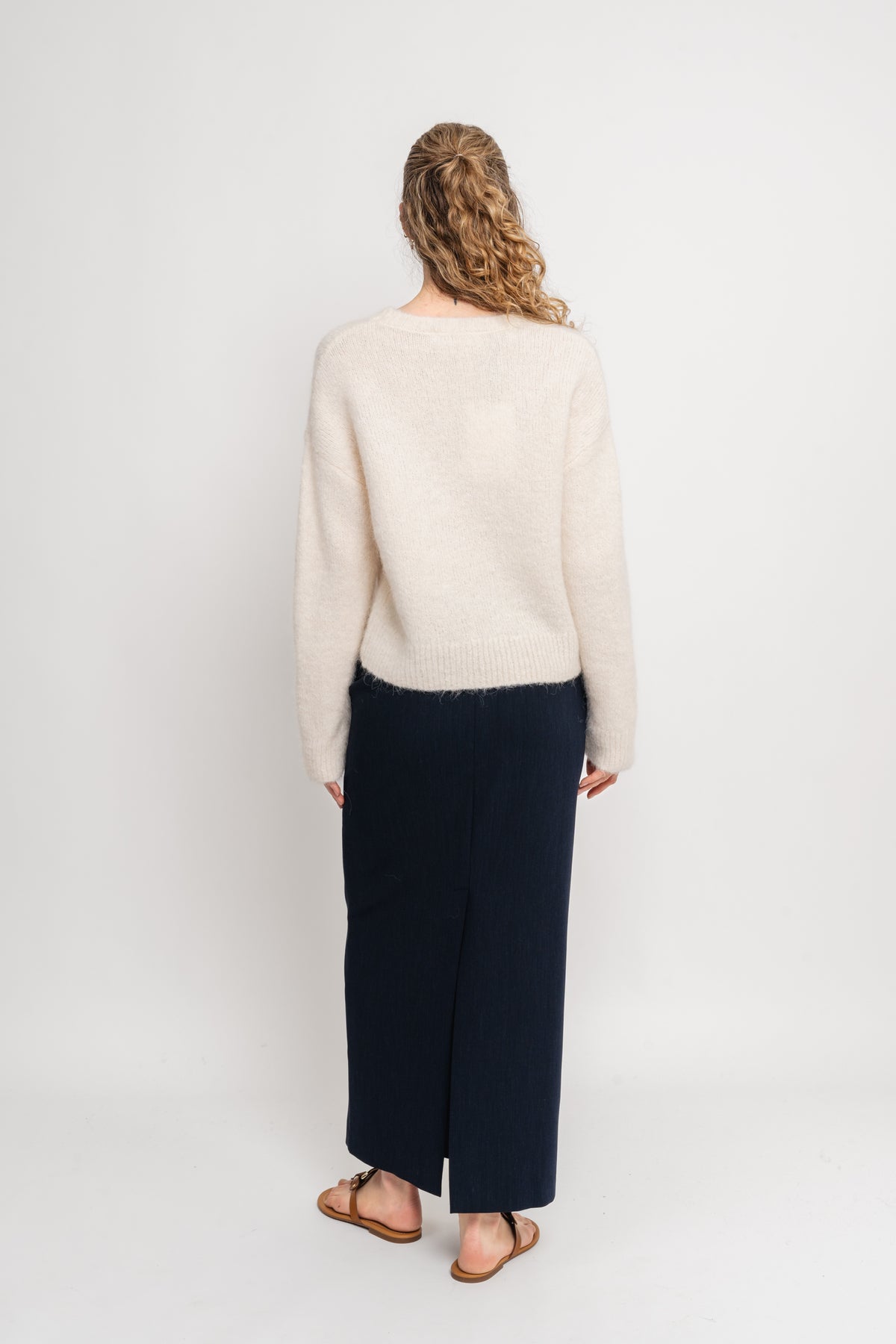 Gabella Ls Pullover Knit - Snow White