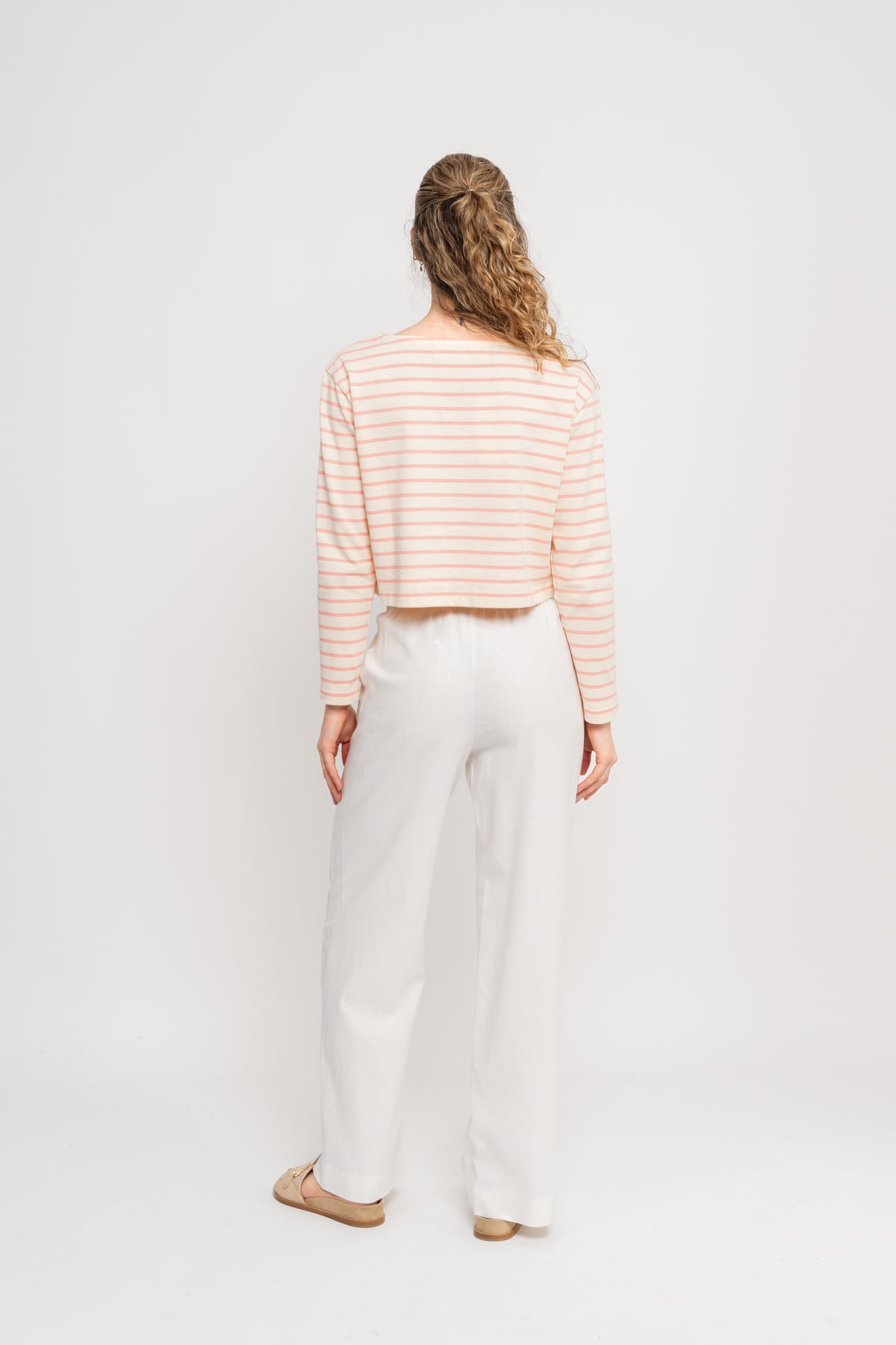 Stacy Blouse - Cream/Pink Stripe