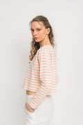 Stacy Blouse - Cream/Pink Stripe