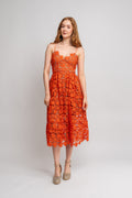 Azaelea Lace Midi Dress - Orange