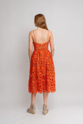 Azaelea Lace Midi Dress - Orange