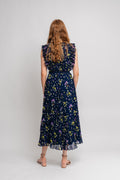 Chiffon Midi Dress - Navy Floral