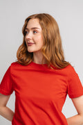 Myessential Ss O-Neck Tee - Flame Scarlet