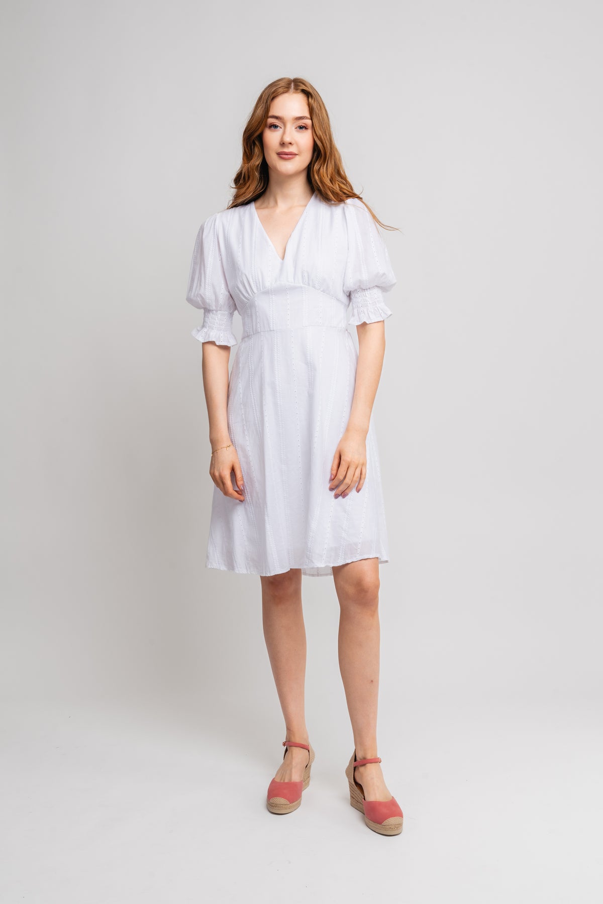 Koko Short Cotton Dress - Vit