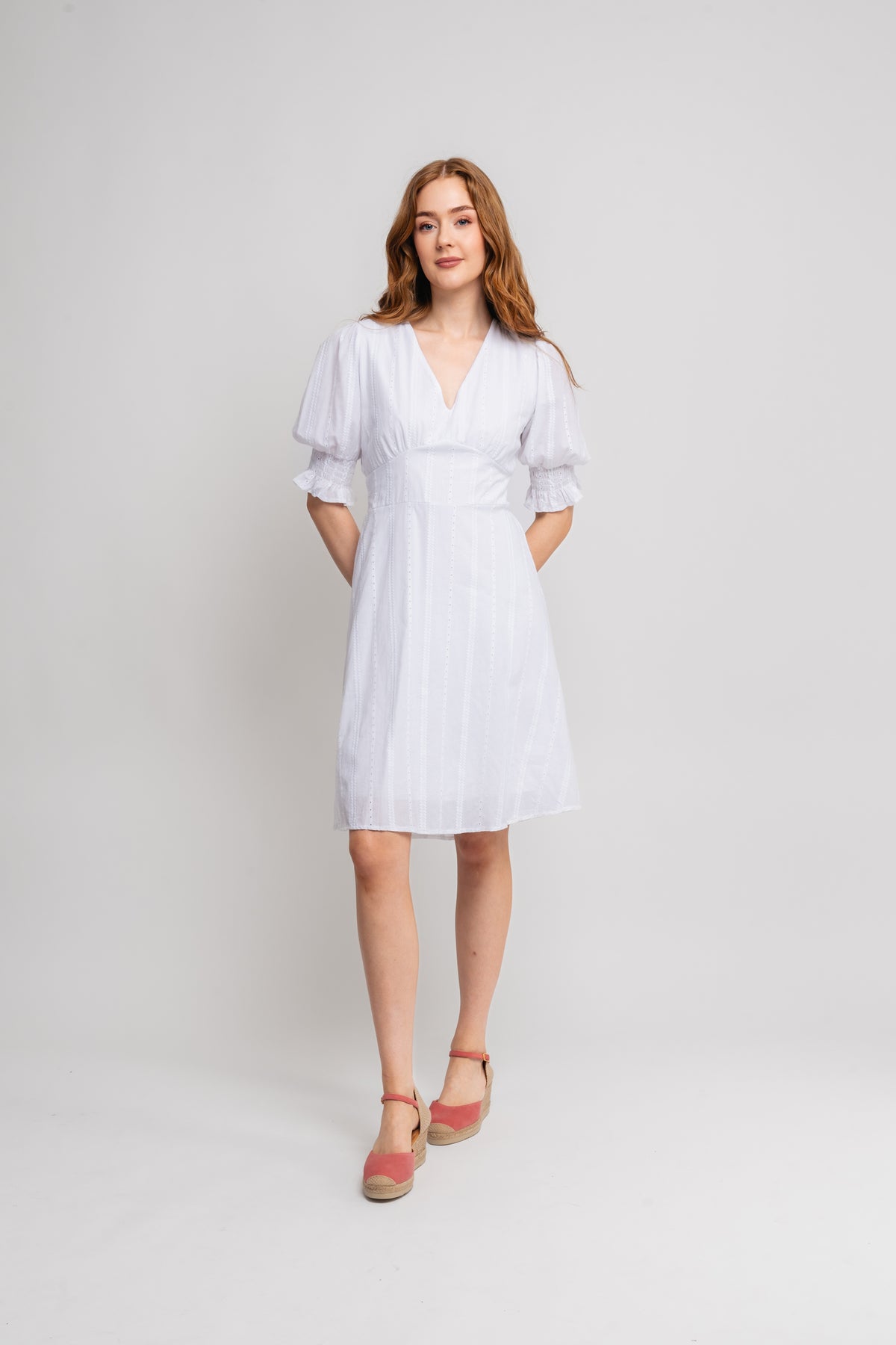 Koko Short Cotton Dress - Vit