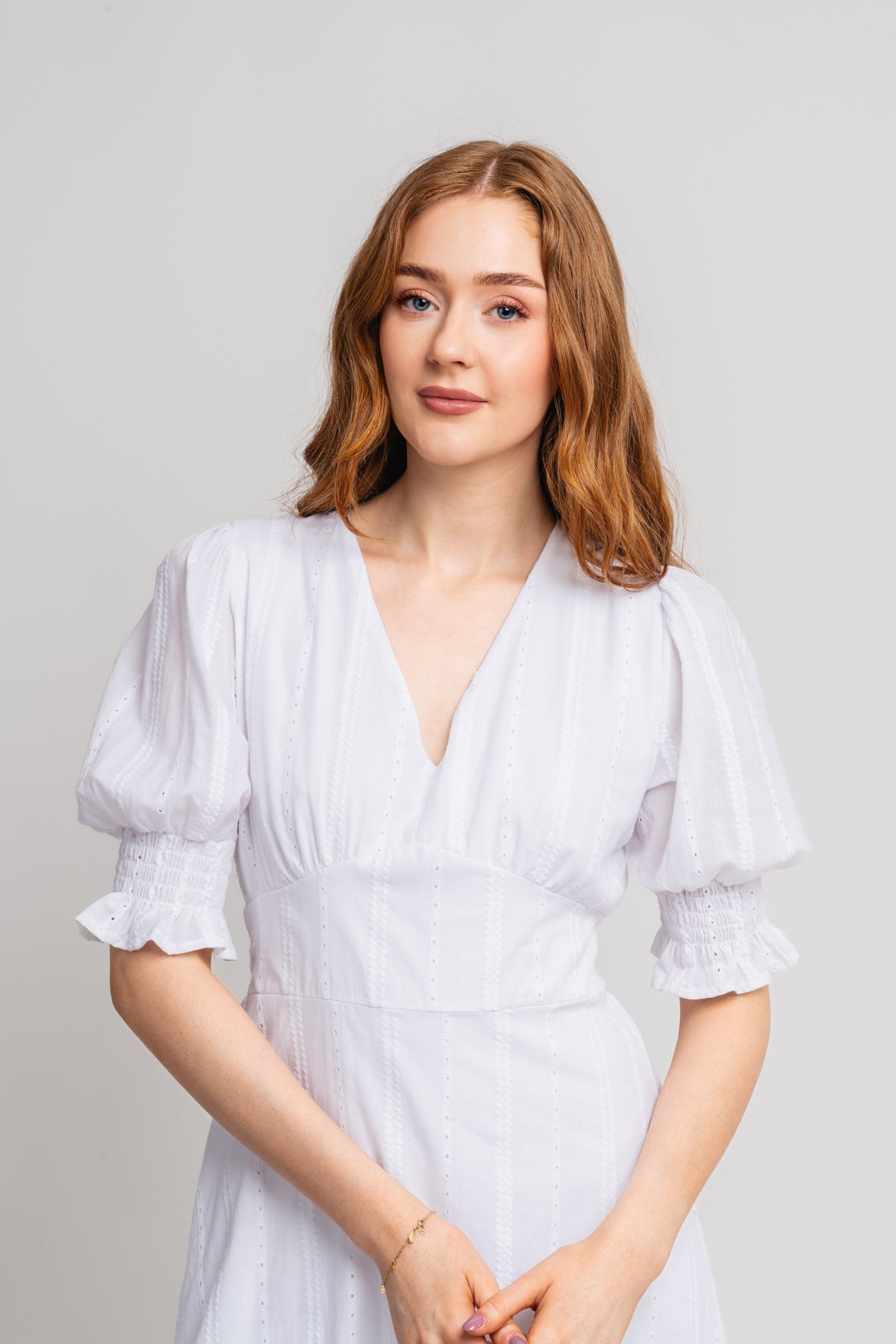 Koko Short Cotton Dress - Vit