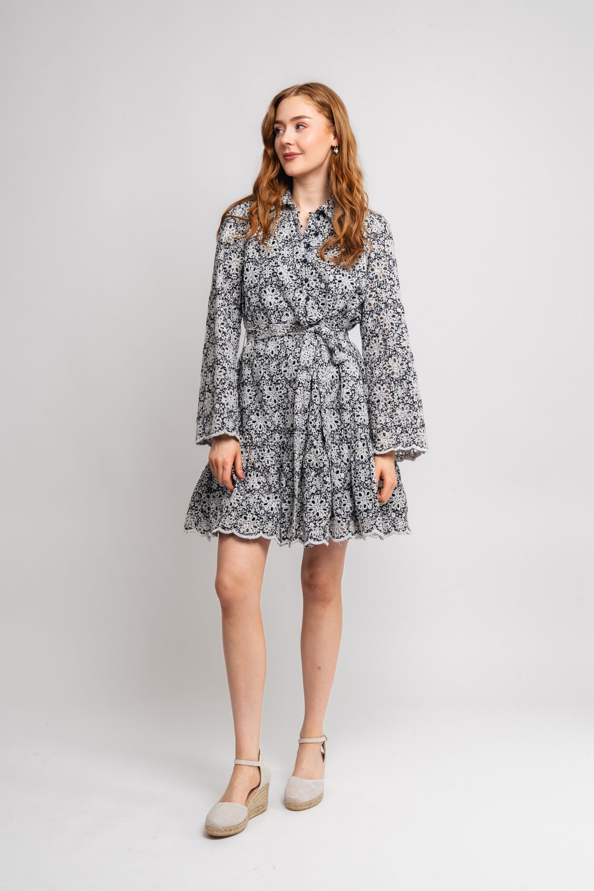Yascorinna 7/8 Shirt Dress S. - Navy Blazer Corinna Print