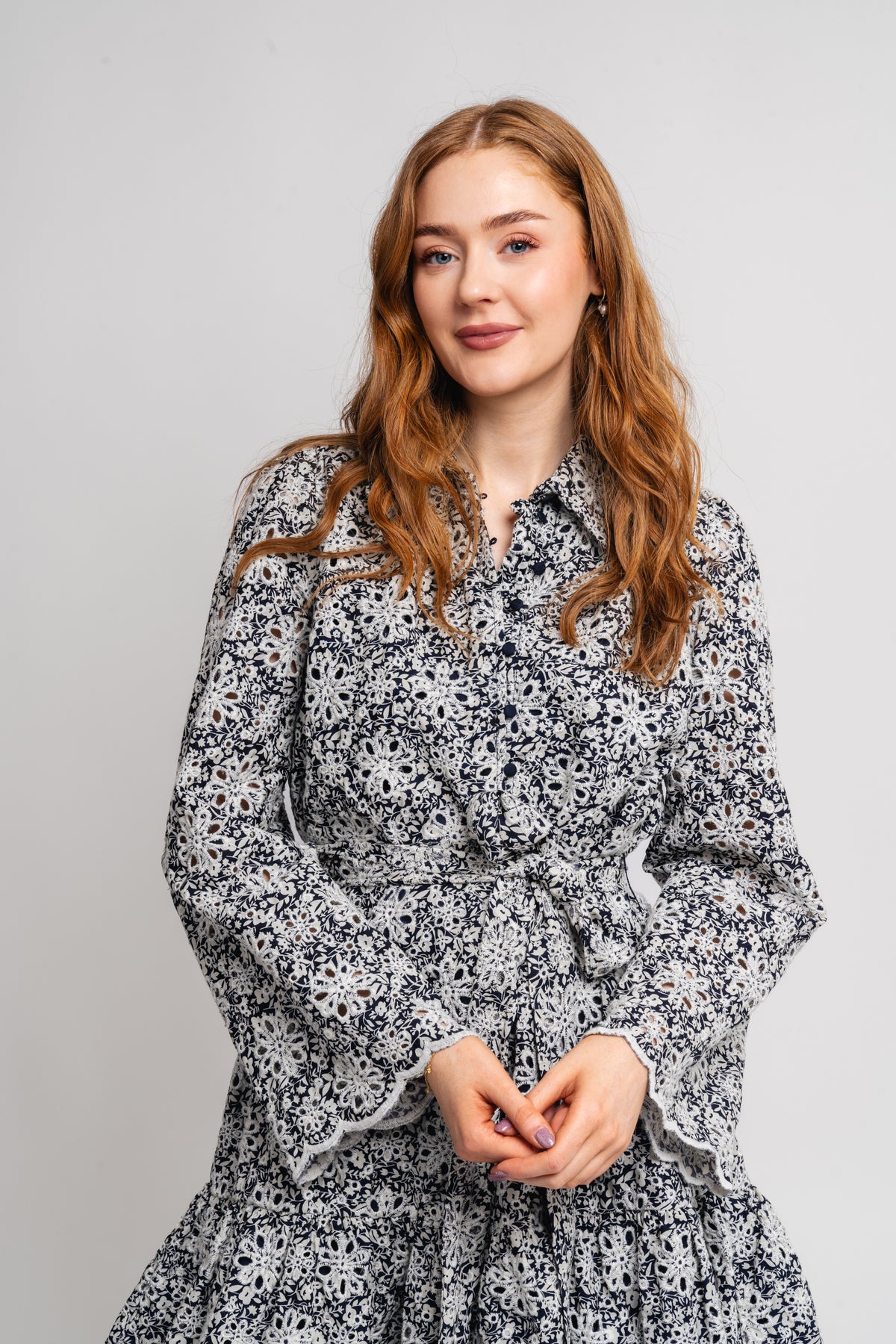 Yascorinna 7/8 Shirt Dress S. - Navy Blazer Corinna Print