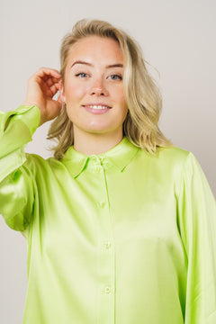 Franziska LS Satin Shirt B - Sharp Green