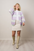 Vera Knit Cardigan - Lilac/White/Mint