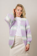 Vera Knit Cardigan - Lilac/White/Mint