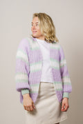 Vera Knit Cardigan - Lilac/White/Mint
