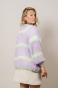 Vera Knit Cardigan - Lilac/White/Mint