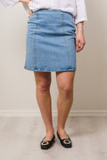 Krista HW Light Blue Denim Skirt - Light Blue Denim