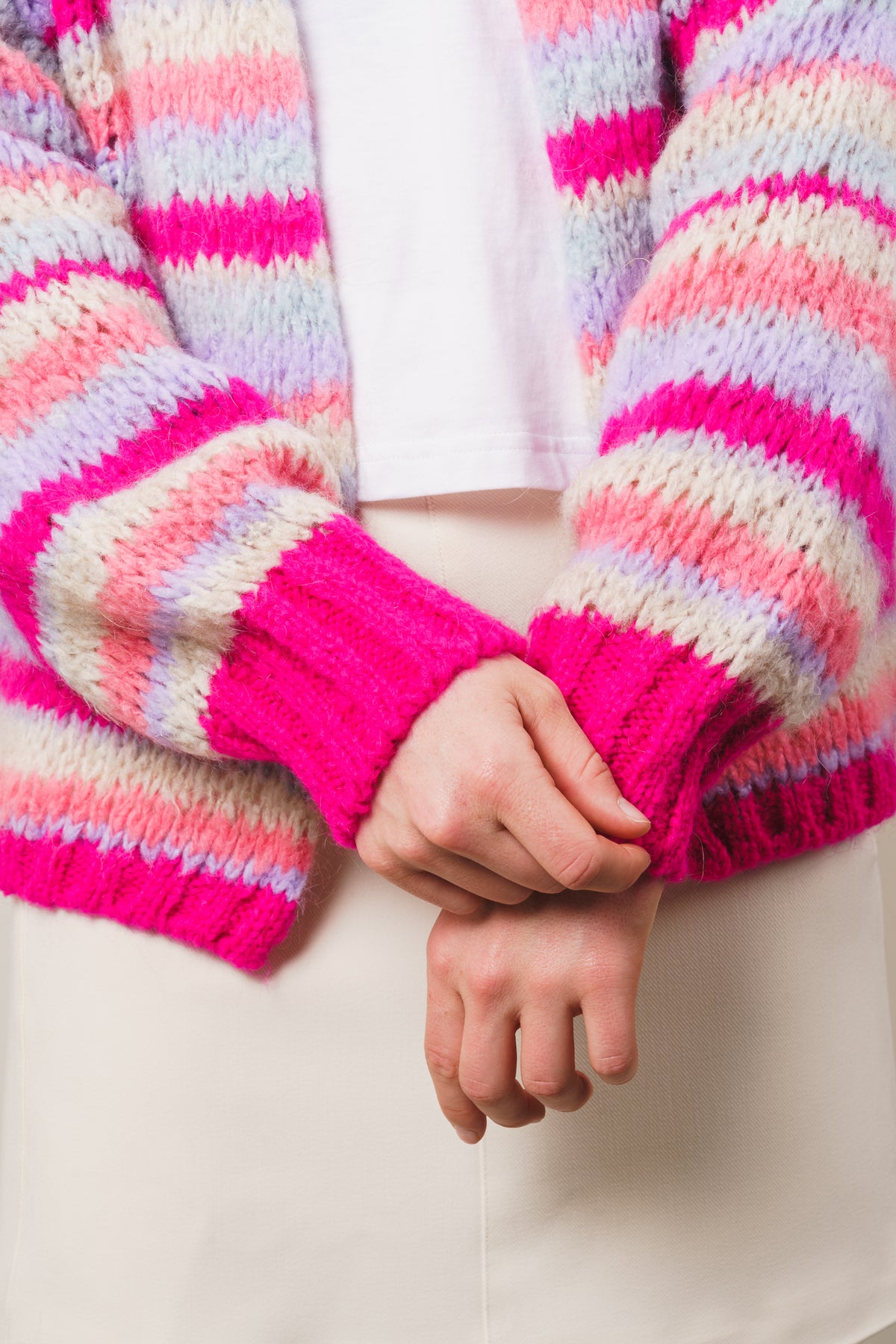 Pool Knit Cardigan - Pink Mix