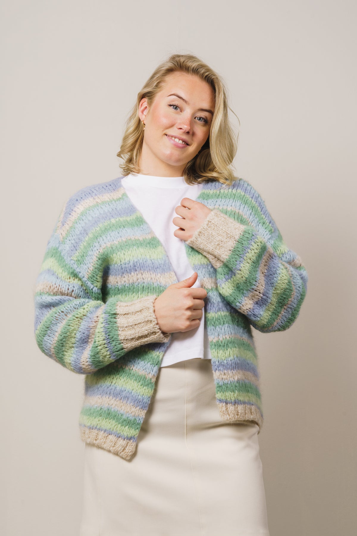 Pool Knit Cardigan - Blue/Green Mix