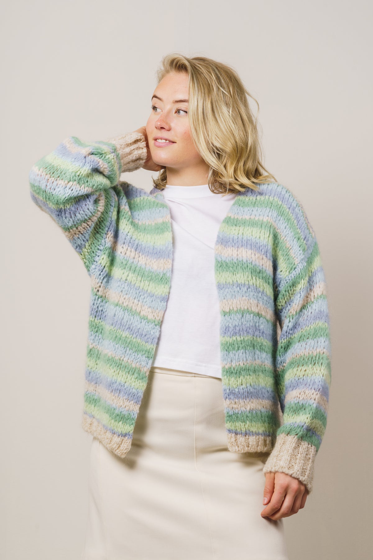Pool Knit Cardigan - Blue/Green Mix