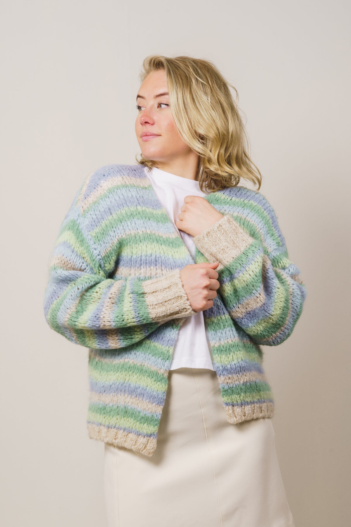 Pool Knit Cardigan - Blue/Green Mix